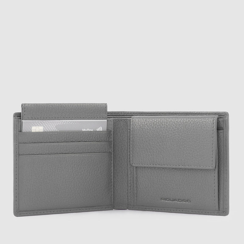 Men’s wallet with coin case, credit card facility,