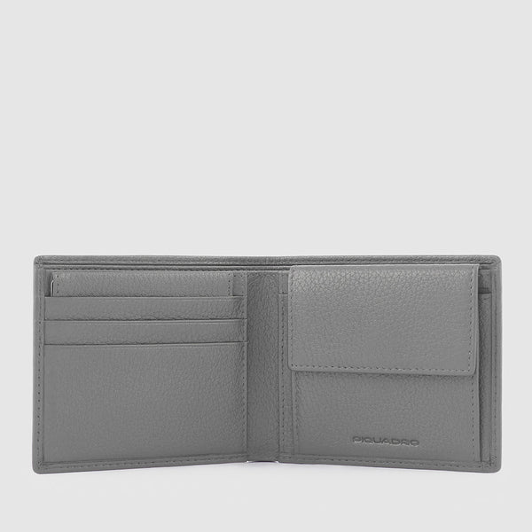 Men’s wallet with coin case, credit card facility,