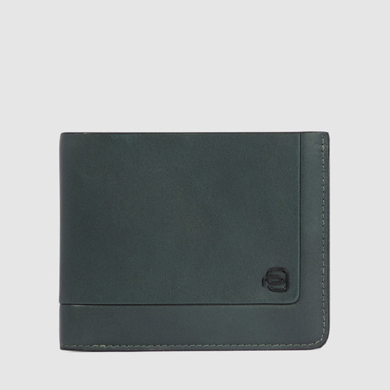 Slim men’s wallet with zipped coin pocket