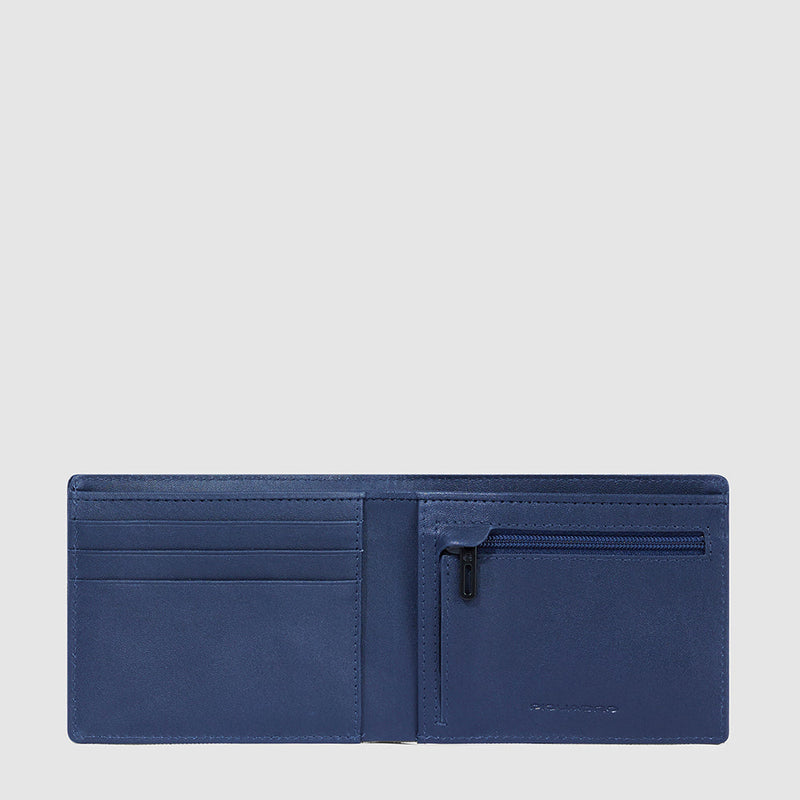 Slim men’s wallet with zipped coin pocket