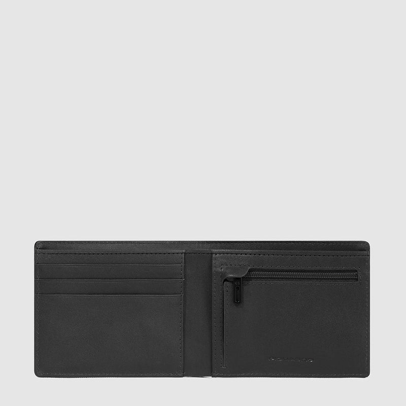 Slim men’s wallet with zipped coin pocket