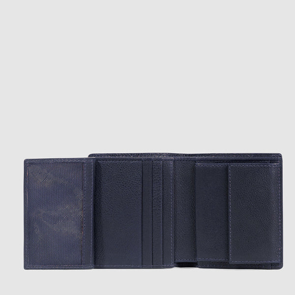 Vertical men’s wallet with coin pocket