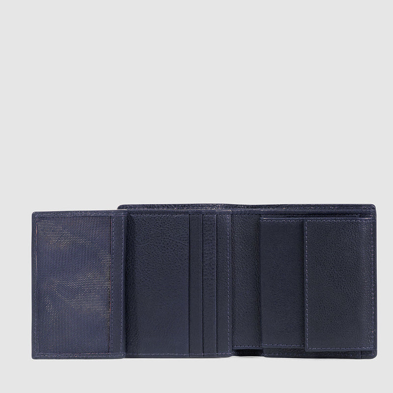 Vertical men’s wallet with coin pocket