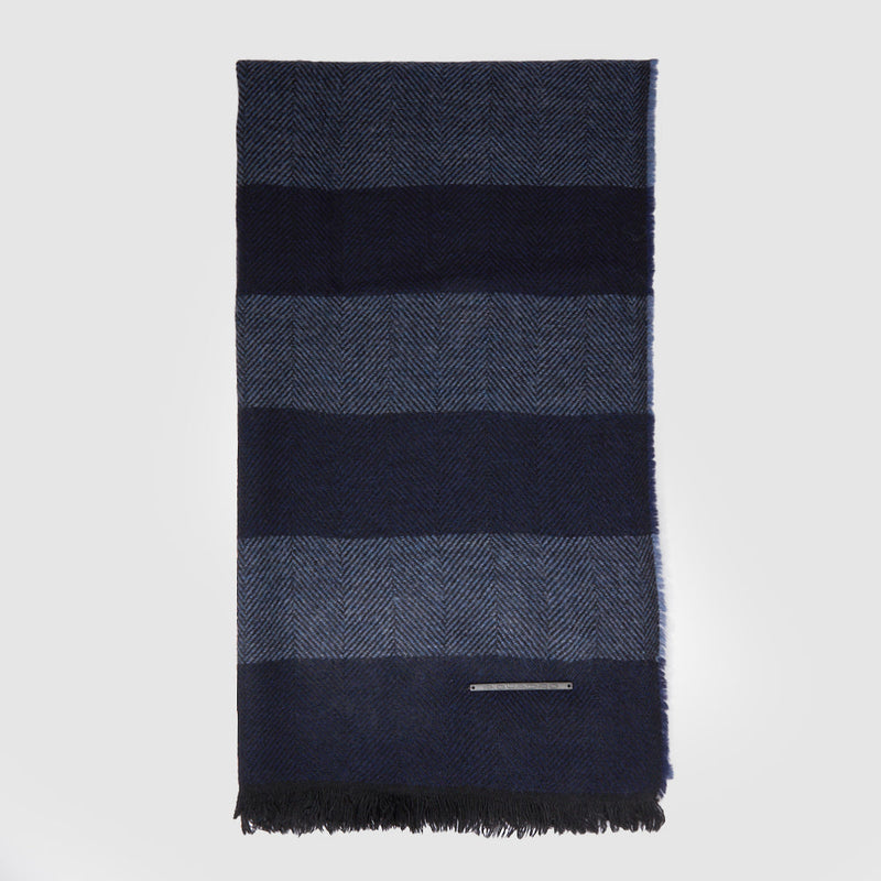 Wide striped scarf