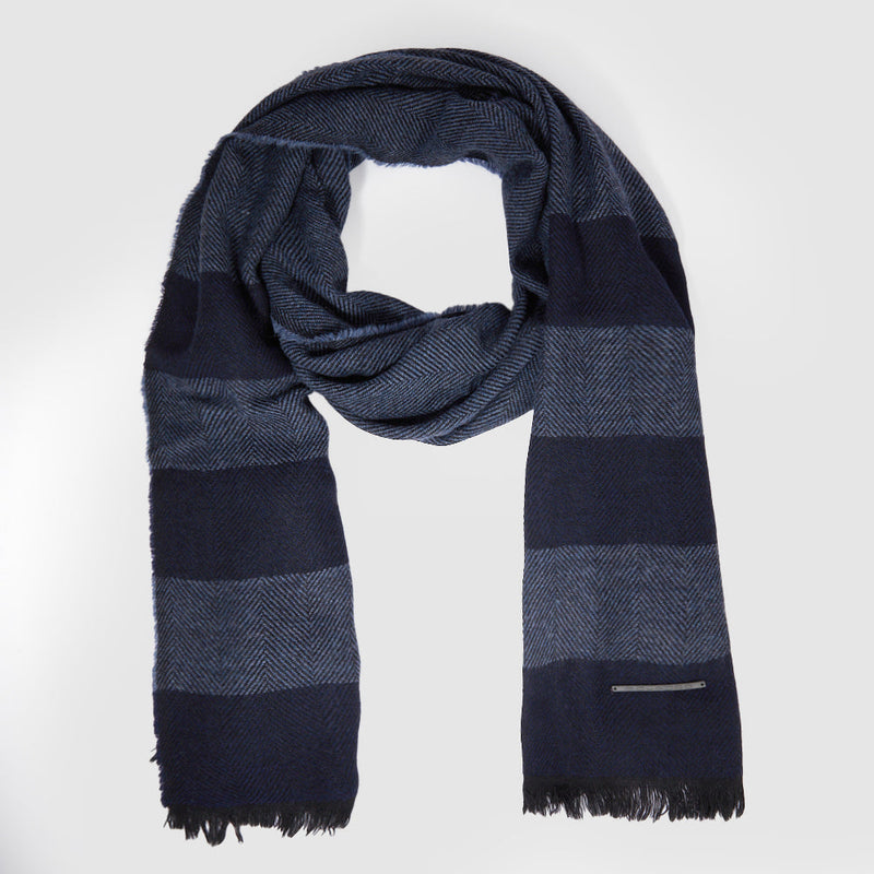 Wide striped scarf