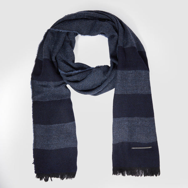 Wide striped scarf